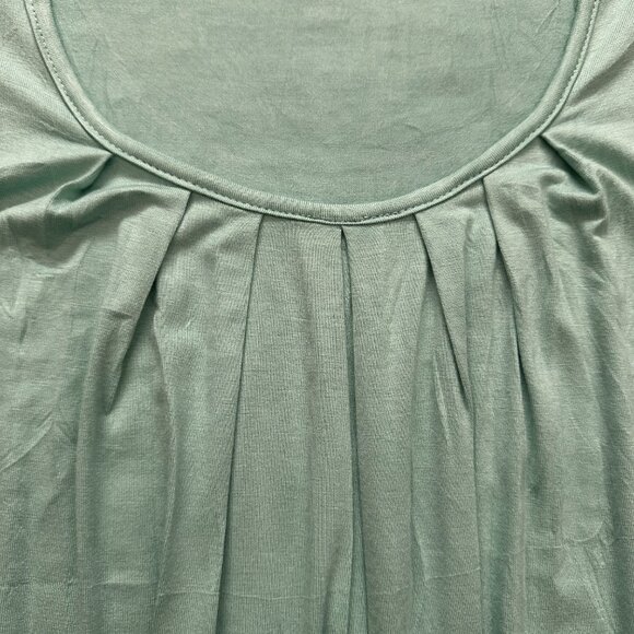 DJT FASHION (M) Green Blue Mint Pleated Tee Scoop Blouson Top Aqua Dusty Jade - Picture 6 of 11